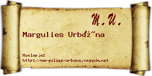 Margulies Urbána névjegykártya